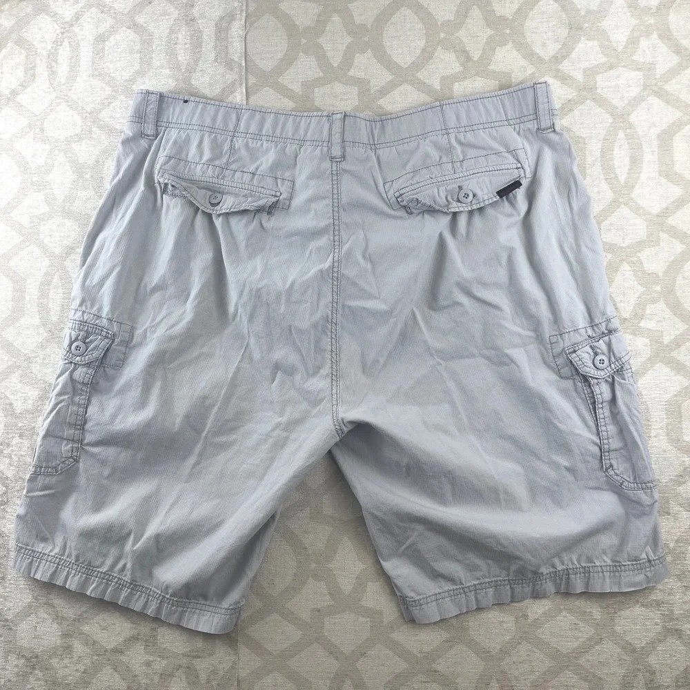 WearFirst Mens Grey Ripstop Cargo Shorts Size 42 Free-Band Stretch Utility - Picture 2 of 9